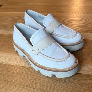 Franco Sarto White and Tan Loafers